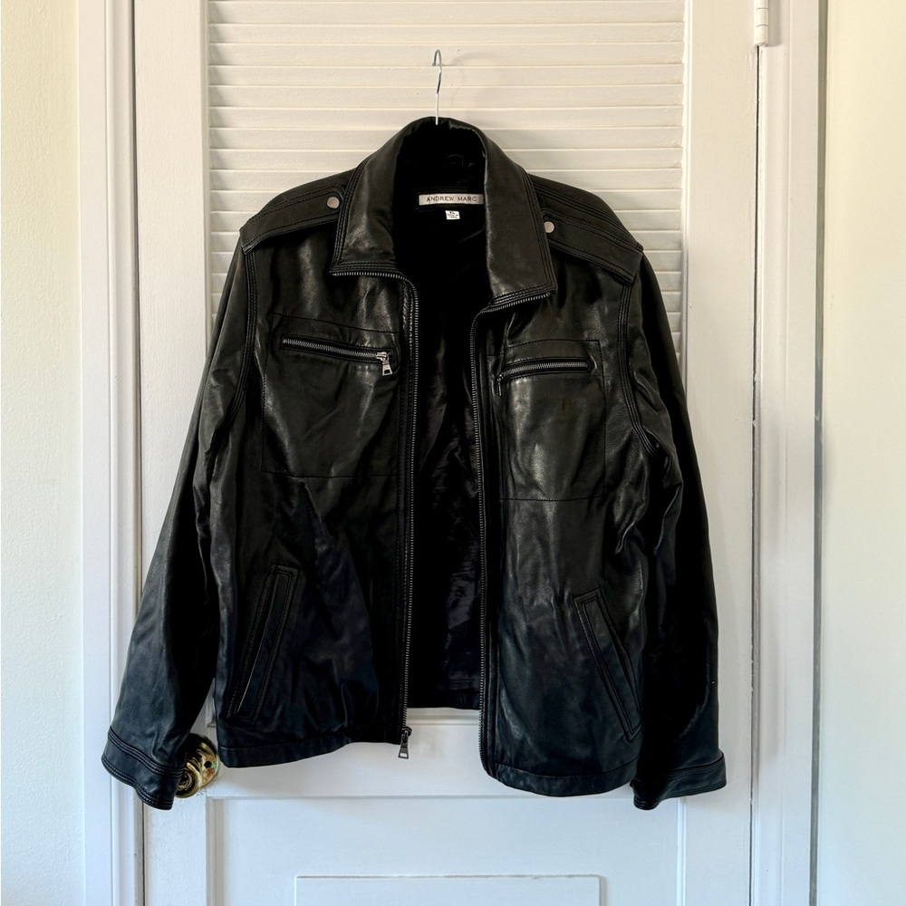 Andrew Marc Black Leather Jacket